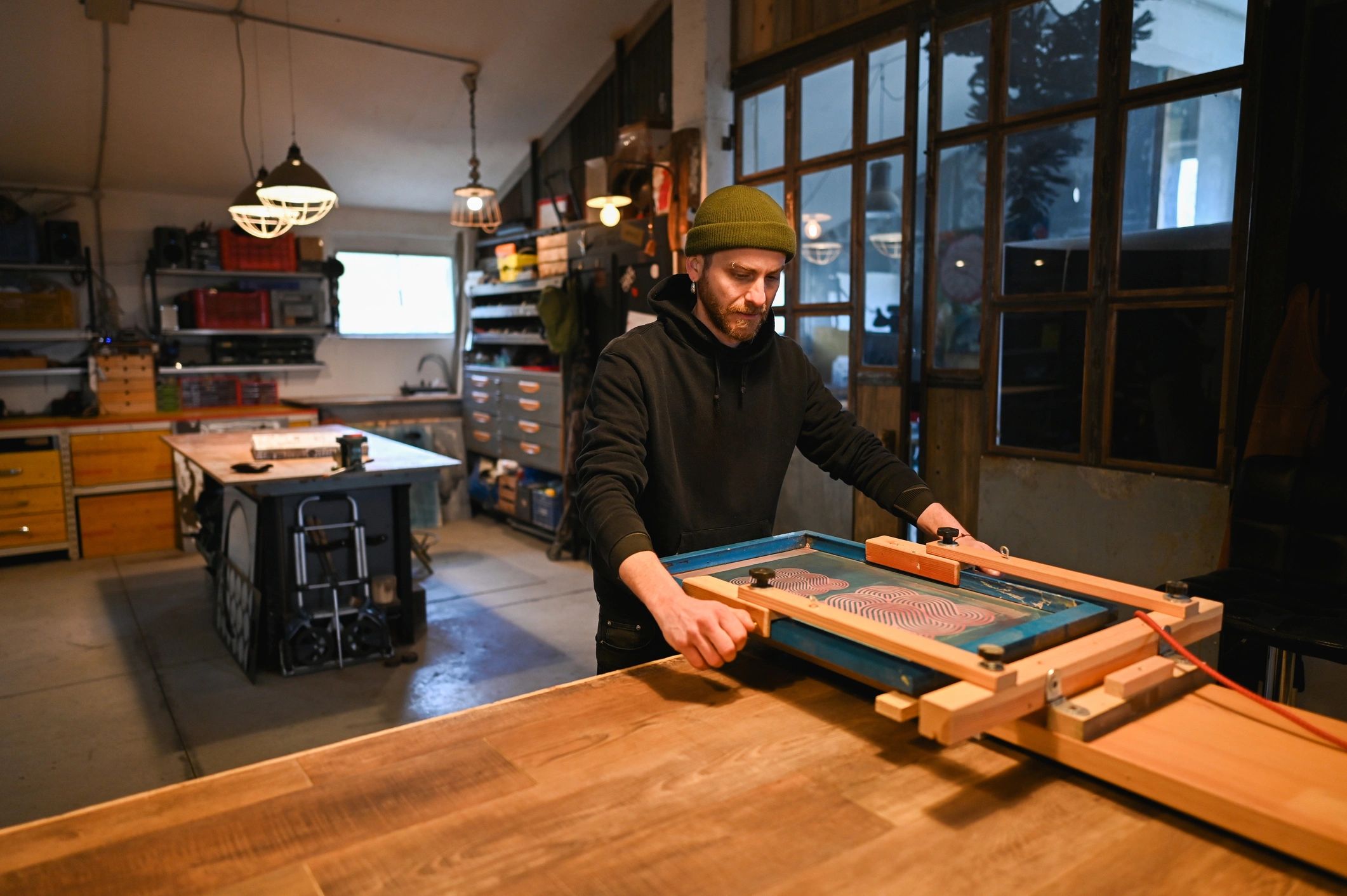 Woodworker crafting custom furniture